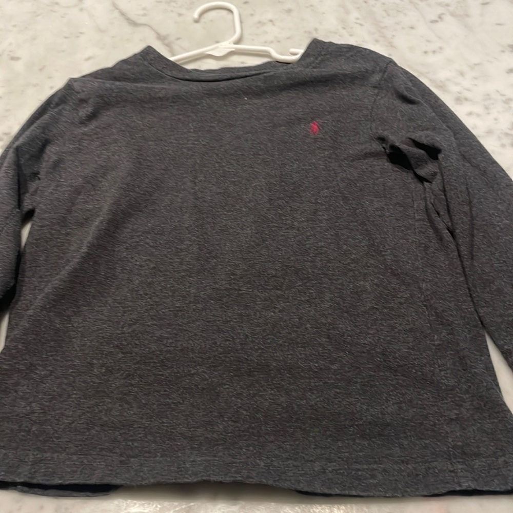 Grey long sleeve polo